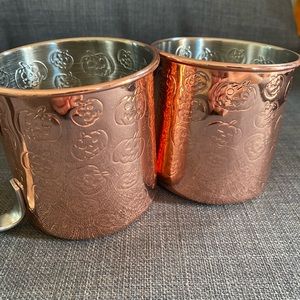 Copper pumpkin designed cups (set of 2)